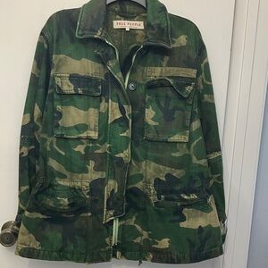 Free People Green Camouflage Jacket